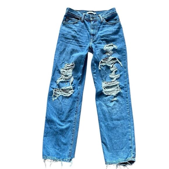 Distressed Blue Jeans - Picture 1 of 6